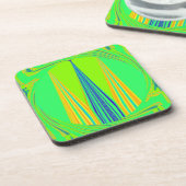 エッジジックジオメトリックネオンデザイン コースター (左側)