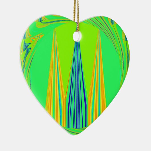 エッジジックジオメトリックネオンデザイン セラミックオーナメント (右)