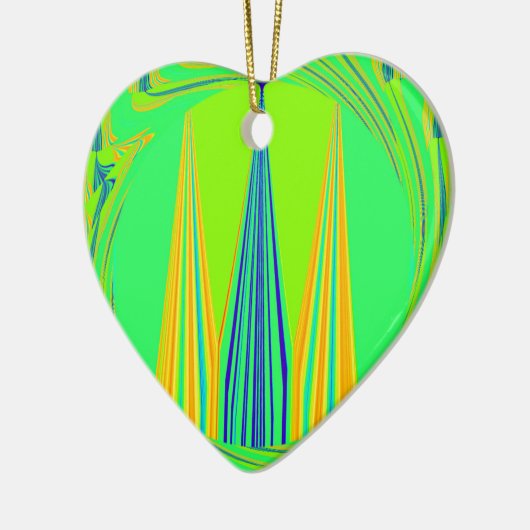 エッジジックジオメトリックネオンデザイン セラミックオーナメント (左)