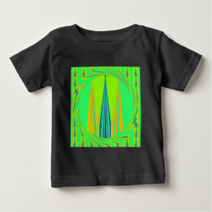 エッジジックジオメトリックネオンデザイン ベビーTシャツ