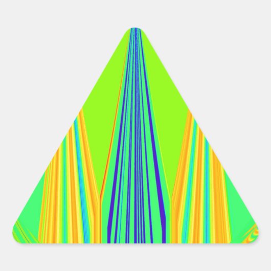 エッジジックジオメトリックネオンデザイン 三角形シール (正面)