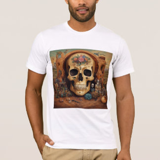 エッジスカルヘッドスケルトングラフィックTシャツ Tシャツ