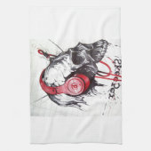 エッジハロウィーンラブルスカル キッチンタオル (縦)