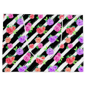 エッジバラモダンとストライプフローラファッションパーティー ラージペーパーバッグ (裏面)