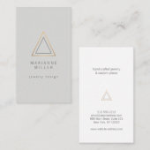 エッジバラ金ゴールド三角形のロゴのライトグレー 名刺 (正面/裏面)