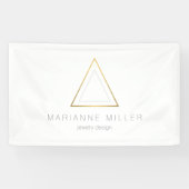 エッジフェイク金ゴールド三角形の白のロゴ 横断幕 (横)