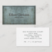 エッジブルーグランジグレイのテクスチャ 名刺 (正面/裏面)