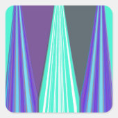 エッジブルーパープルシアンシェブロンアートプリント スクエアシール (正面)