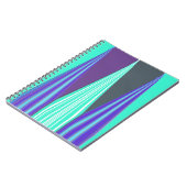 エッジブルーパープルシアンシェブロンアートプリント ノートブック (左側)