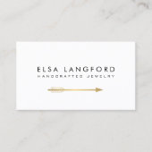 エッジボヘミアンフェイク金ゴールドアローアーティシャナルホワイト 名刺 (正面)