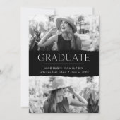 エッジモダンブラック2写真卒業 案内状 (正面)