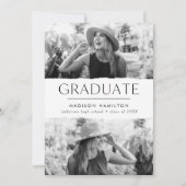 エッジモダンホワイト2写真卒業 案内状 (正面)