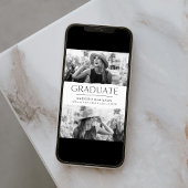 エッジモダンホワイト2写真卒業 案内状