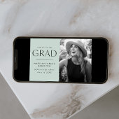 エッジモダンミントグリーン写真卒業 案内状