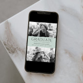 エッジモダンミントグリーン2写真卒業 案内状