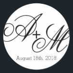 エッジモダンモノグラム ラウンドシール<br><div class="desc">このステッカーは、エッモダンジモノグラムの結婚コレクションの一つはっきりしたで、まだスタイルシンプル付き。新郎新婦のイニシャルでモノグラムイニシャルを編集し結婚、デザインテンプレートに表示される文字の代わりに自分の日付またはその他の文字を挿入する。このデザインでは、モノグラムは意図的にオーバーサイズされ、シールの境界の外側に広がる。イニシャル減らの大きさを調整し、好きなだけ配置を調整する場合は、「カスタマイズit」ボタンを選択して、必要な調整を行う。これらのステッカー結婚は、の好意やパーティーの手紙などに使用する。</div>