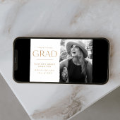 エッジモダン金ゴールド写真の卒業 案内状