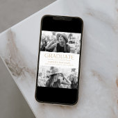 エッジモダン金ゴールド2写真の卒業 案内状