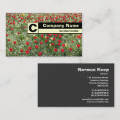 エッジラベルモノグラム – チューリップのベッド 名刺 (正面/裏面)