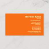 エッジラベル付きモノグラム – オレンジ色FF6600 名刺 (裏面)