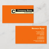 エッジラベル付きモノグラム – オレンジ色FF6600 名刺 (正面/裏面)