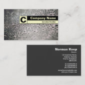 エッジラベル付きモノグラム – ガラス上の水滴1 名刺 (正面/裏面)