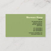 エッジラベル付きモノグラム – グリーンエンボステックス 名刺 (裏面)