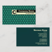 エッジラベル付きモノグラム – グリーンスターホイール 名刺 (正面/裏面)