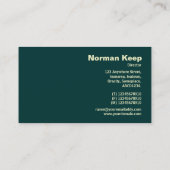 エッジラベル付きモノグラム – グリーンスターホイール 名刺 (裏面)