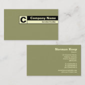 エッジラベル付きモノグラム – グリーンブラウン999966 名刺 (正面/裏面)