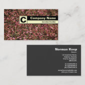 エッジラベル付きモノグラム – ピンクさくらんぼブロッサム02 名刺 (正面/裏面)