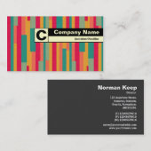 エッジラベル付きモノグラム – 抽象芸術240113 名刺 (正面/裏面)