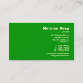 エッジラベル付きモノグラム – 緑009900 名刺 (裏面)