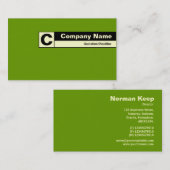 エッジラベル付きモノグラム – 緑669900 名刺 (正面/裏面)