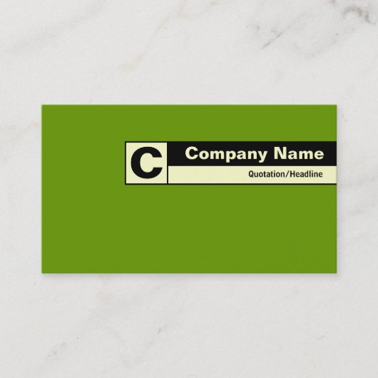 エッジラベル付きモノグラム – 緑669900 名刺 (正面)