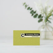 エッジラベル付きモノグラム – 黄色エンボステックス 名刺 (スタンド正面)