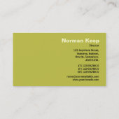 エッジラベル付きモノグラム – 黄色エンボステックス 名刺 (裏面)