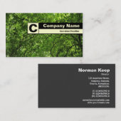 エッジラベル付きモノグラム – Woodland Canopy 名刺 (正面/裏面)