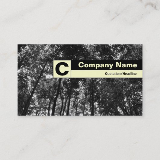 エッジラベル付きモノグラム – Woodland Canopy 名刺 (正面)