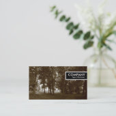 エッジラベル – ウッズ（セピアトーン） 名刺 (スタンド正面)