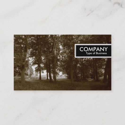 エッジラベル – ウッズ（セピアトーン） 名刺 (正面)