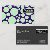 エッジラベル – スポッ淡い色のティ – 濃いバイオレット上の緑 名刺 (正面/裏面)