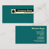 エッジラベル – ティール（緑がかった色）006666 名刺 (正面/裏面)