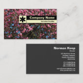 エッジラベル – ピンクさくらんぼ花 名刺 (正面/裏面)