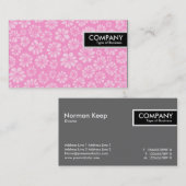 エッジラベル – ピンクフローラ 名刺 (正面/裏面)
