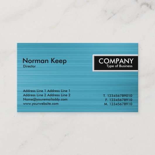 エッジラベル – ブラシ付きライトブルーテクスチャ 名刺 (正面)