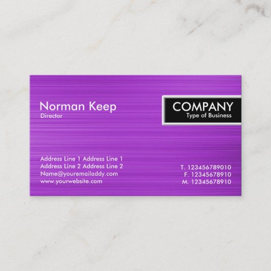 エッジラベル – ブラシ付き紫色のテクスチャ 名刺 (正面)