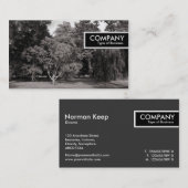 エッジラベル – 木、ビュートパーク、カーディフ – WarmBW 名刺 (正面/裏面)