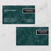 エッジラベル – 濃い緑のブラシ仕上げテクスチャII 名刺 (正面/裏面)