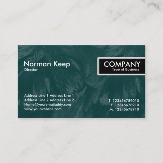 エッジラベル – 濃い緑のブラシ仕上げテクスチャII 名刺 (正面)